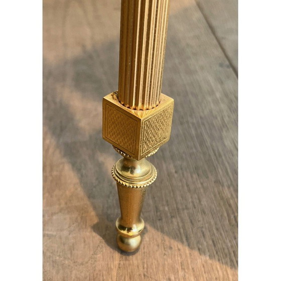 Image 1 of Pair of vintage gilded metal sofa ends with eglomised mirror tops