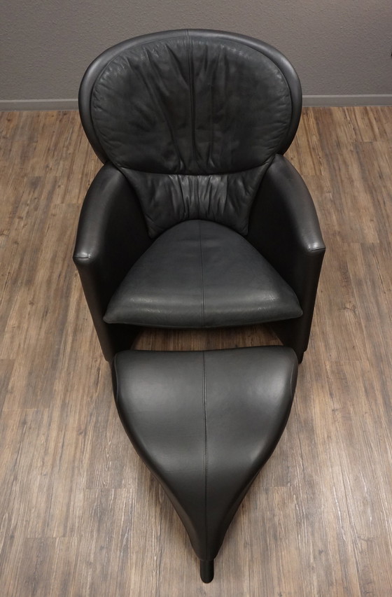 Image 1 of Leolux Excalibur leather armchair & Stools