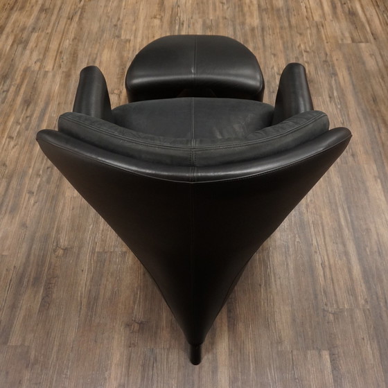 Image 1 of Leolux Excalibur leather armchair & Stools