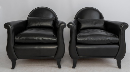 Two Poltrona Frau Lyra armchairs