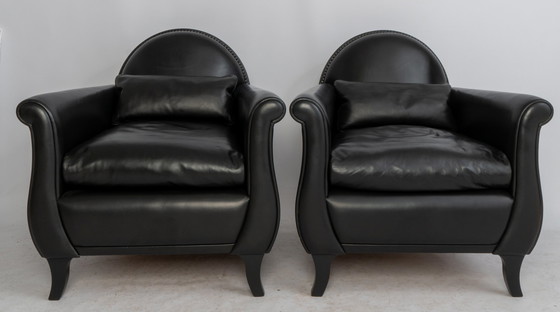 Image 1 of Two Poltrona Frau Lyra armchairs