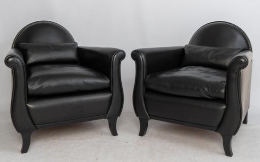 Two Poltrona Frau Lyra armchairs