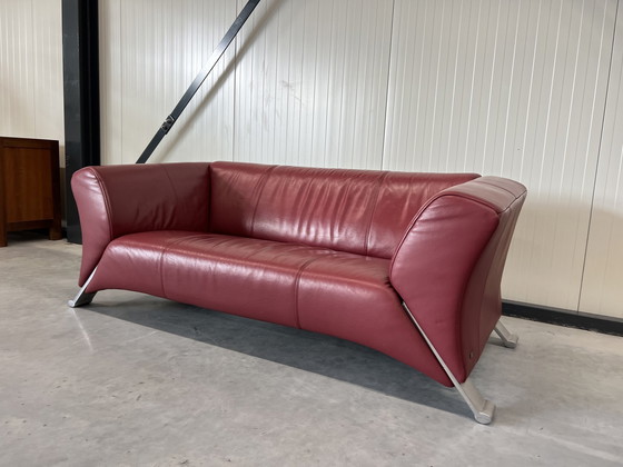 Image 1 of Rolf Benz 322 2.5 seater sofa red leather