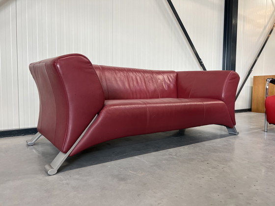 Image 1 of Rolf Benz 322 2.5 seater sofa red leather