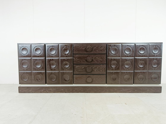Image 1 of Vintage graphical brutalist credenza, 1970s