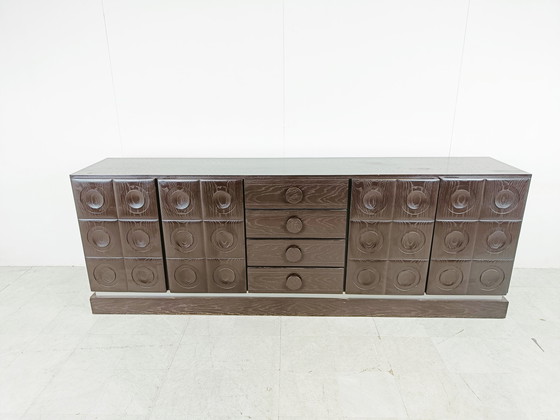 Image 1 of Vintage graphical brutalist credenza, 1970s