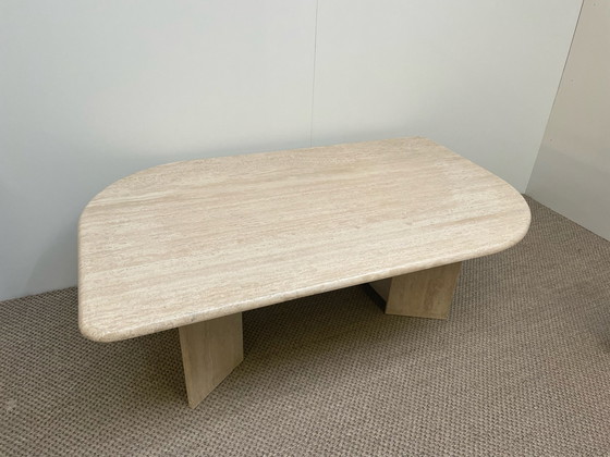 Image 1 of Italian Travertine coffee table