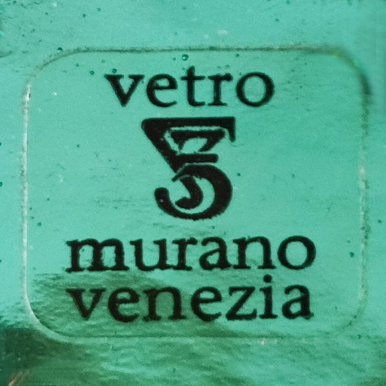 Image 1 of Orologio da Parete Vintage in Vetro di Murano by "Cà Dei Vetrai"
