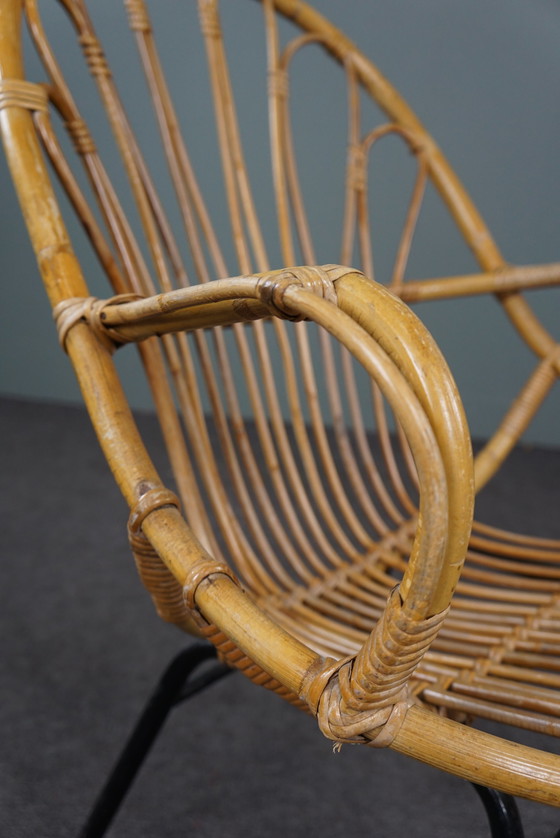 Image 1 of Fauteuil en rotin avec accoudoirs, Dutch Design, 1960