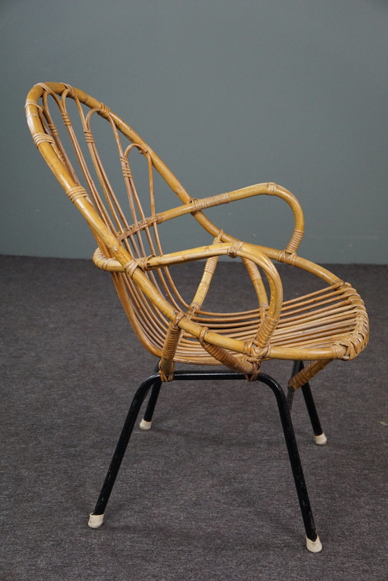 Image 1 of Fauteuil en rotin avec accoudoirs, Dutch Design, 1960