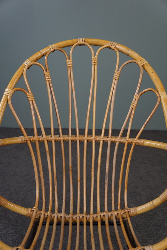 Image 1 of Fauteuil en rotin avec accoudoirs, Dutch Design, 1960