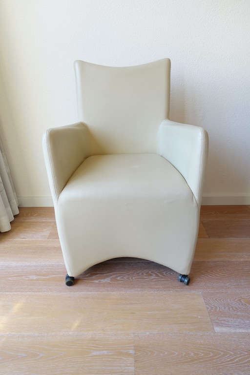 4 Jess leather armchairs