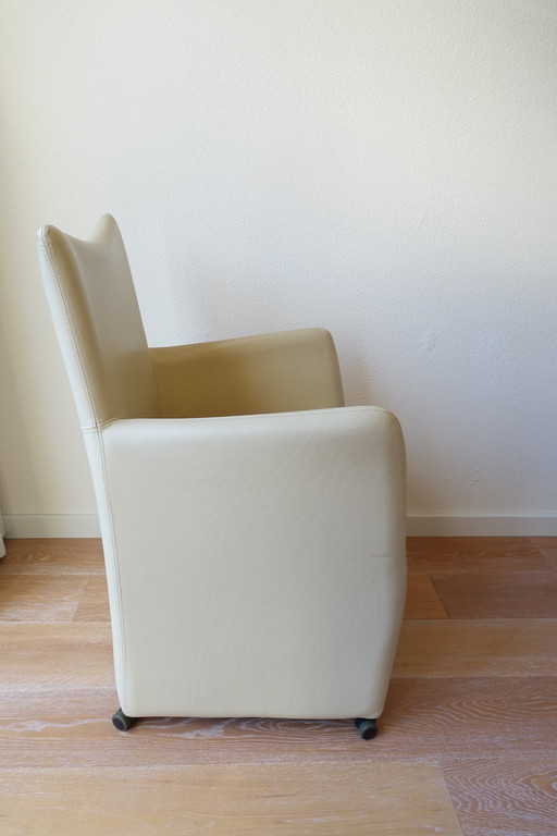 4 Jess leather armchairs