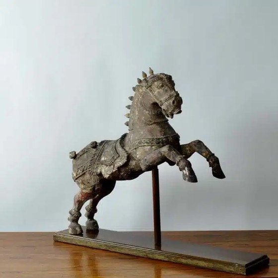 Image 1 of Antique Indian Hindu Wooden Vahanna Horse