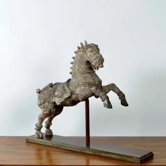 Image 1 of Antique Indian Hindu Wooden Vahanna Horse