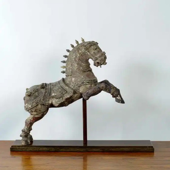 Image 1 of Antique Indian Hindu Wooden Vahanna Horse