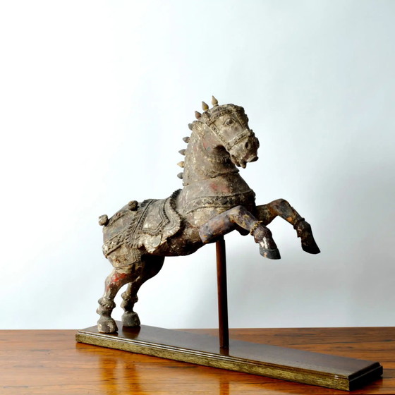 Image 1 of Antique Indian Hindu Wooden Vahanna Horse