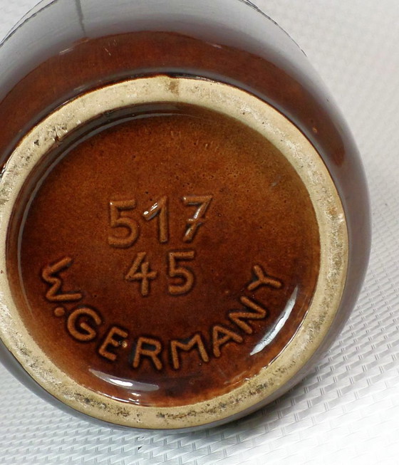 Image 1 of Scheurich anni '60 e '70 vaso da terra con decoro floreale in lava grassa modello 517-45