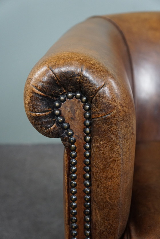 Image 1 of Beautiful comfortable sheep leather club chair