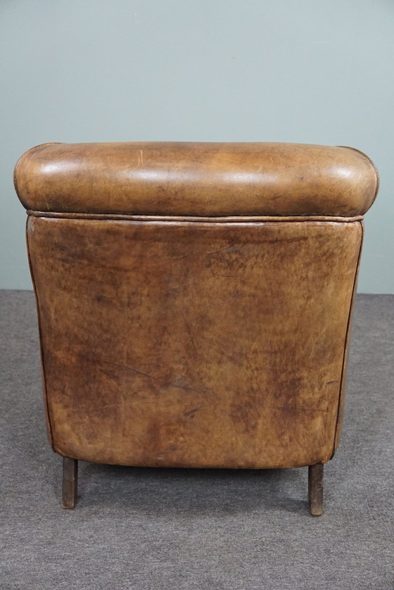 Image 1 of Beautiful comfortable sheep leather club chair