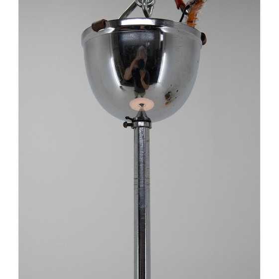 Image 1 of Vintage Art Deco glass pendant lamp, Czechoslovakia 1950