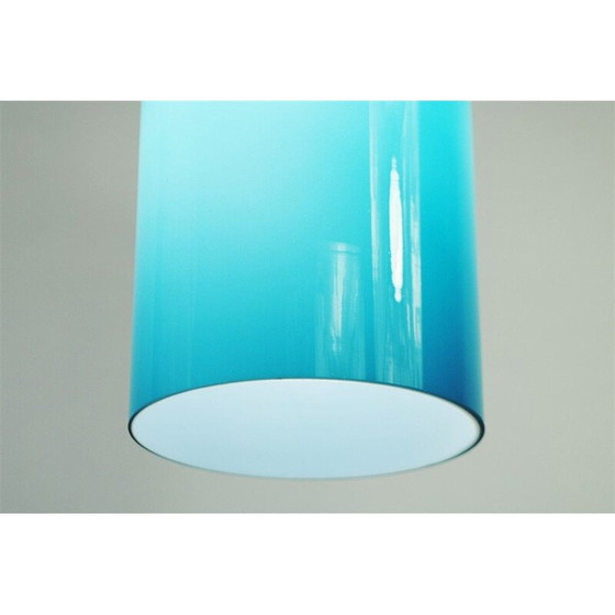 Image 1 of Vintage blue glass pendant lamp by Gino Vistosi for Venini, 1950s