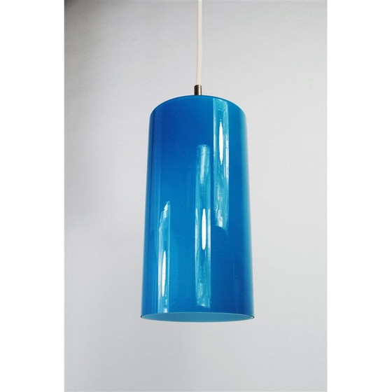 Image 1 of Vintage blue glass pendant lamp by Gino Vistosi for Venini, 1950s