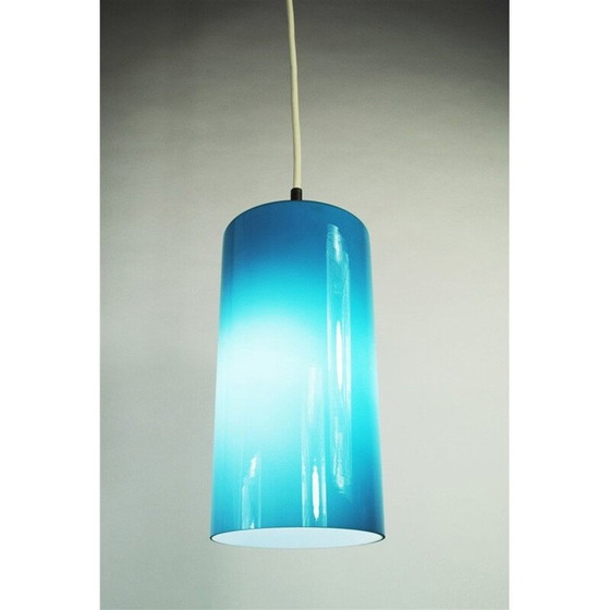 Image 1 of Vintage blue glass pendant lamp by Gino Vistosi for Venini, 1950s