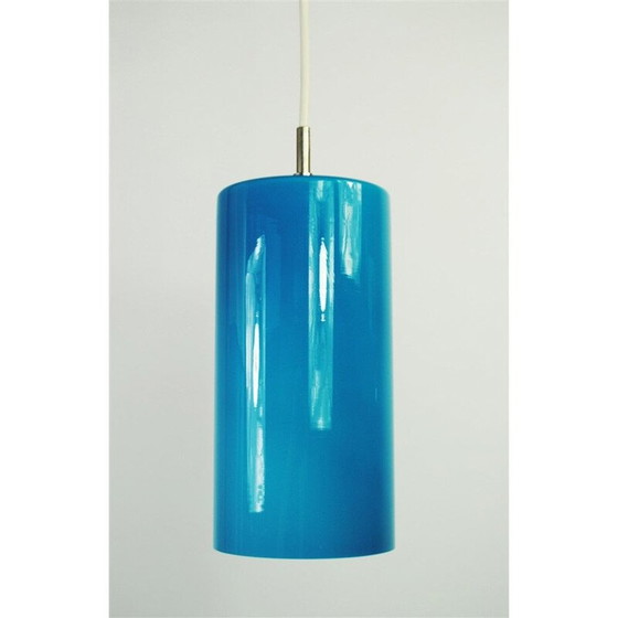 Image 1 of Vintage blue glass pendant lamp by Gino Vistosi for Venini, 1950s
