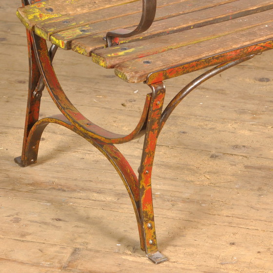 Image 1 of Riveted Iron Park Bench 1920s