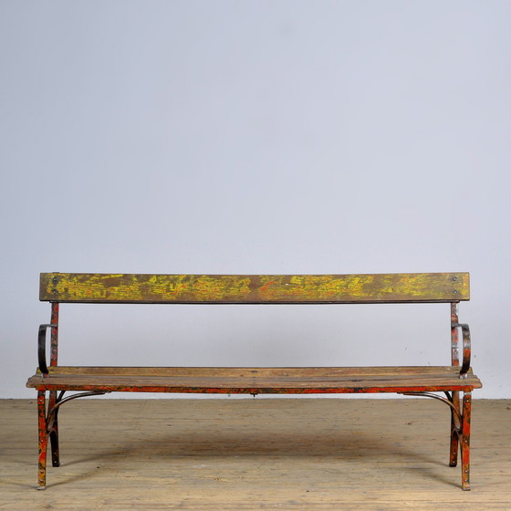 Image 1 of Riveted Iron Park Bench 1920s