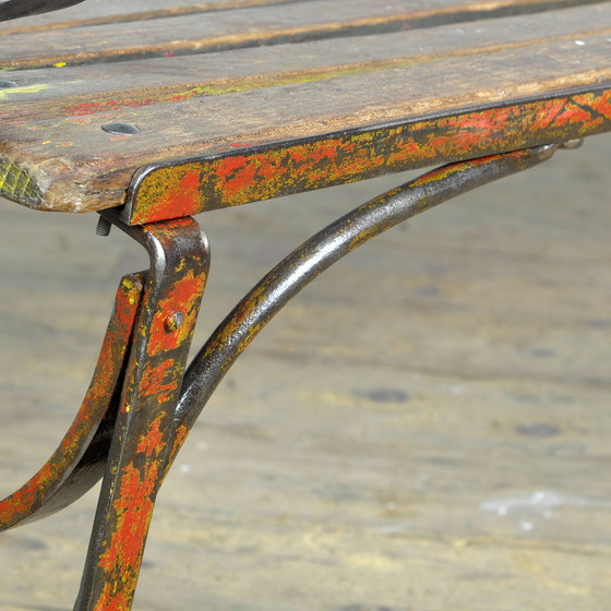 Image 1 of Riveted Iron Park Bench 1920s