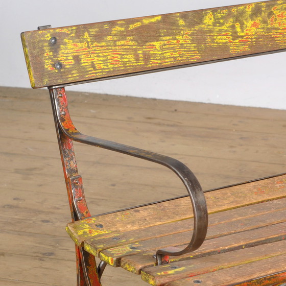 Image 1 of Riveted Iron Park Bench 1920s