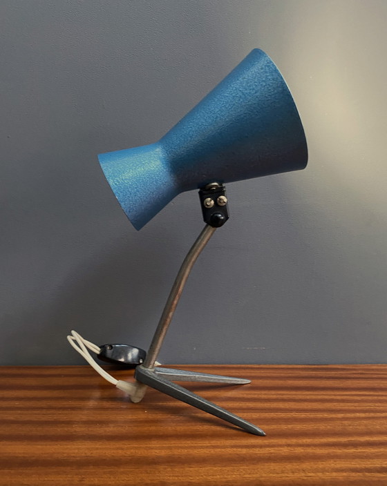 Image 1 of Lámpara de escritorio de metal azul, década de 1960