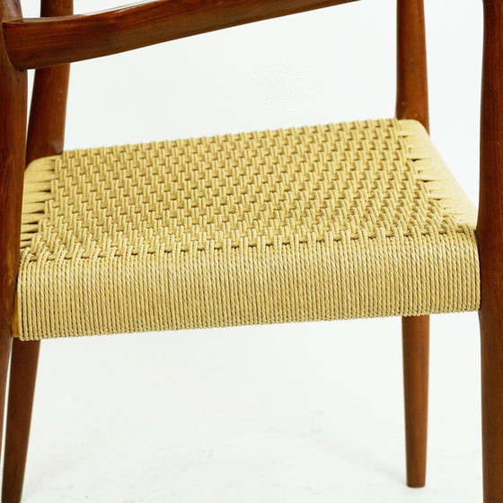 Image 1 of Vintage Mod. 57 teak and papercord armchair by Niels Otto Moller for J.L. Moller Mobelfabrik, Denmark 1960