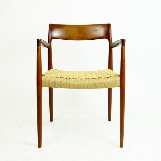 Image 1 of Vintage Mod. 57 teak and papercord armchair by Niels Otto Moller for J.L. Moller Mobelfabrik, Denmark 1960