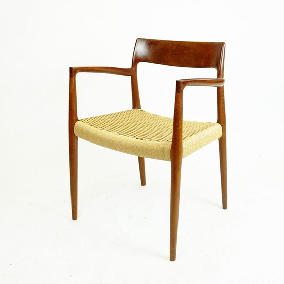 Image 1 of Vintage Mod. 57 teak and papercord armchair by Niels Otto Moller for J.L. Moller Mobelfabrik, Denmark 1960