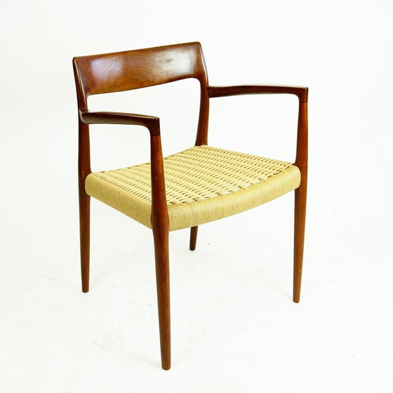 Image 1 of Vintage Mod. 57 teak and papercord armchair by Niels Otto Moller for J.L. Moller Mobelfabrik, Denmark 1960