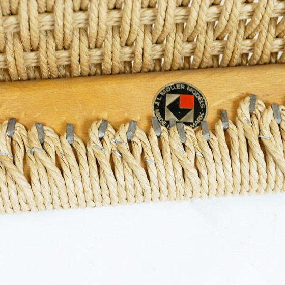 Image 1 of Vintage Mod. 57 teak and papercord armchair by Niels Otto Moller for J.L. Moller Mobelfabrik, Denmark 1960