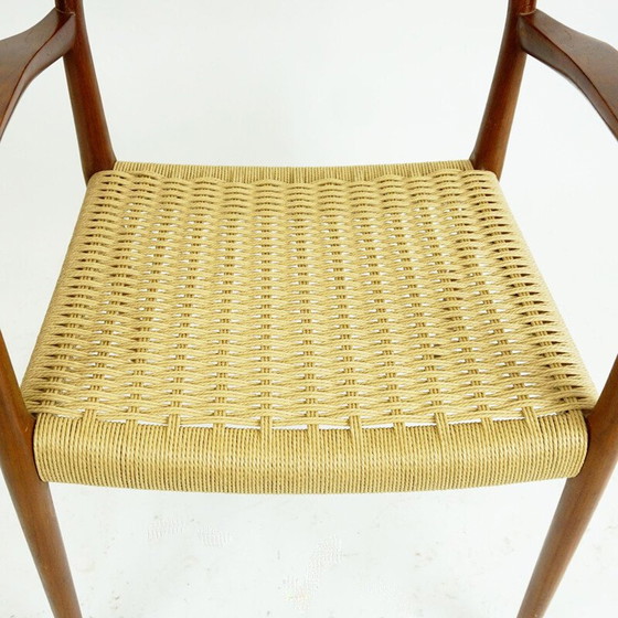 Image 1 of Vintage Mod. 57 teak and papercord armchair by Niels Otto Moller for J.L. Moller Mobelfabrik, Denmark 1960