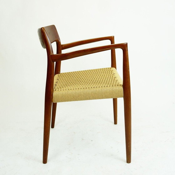 Image 1 of Vintage Mod. 57 teak and papercord armchair by Niels Otto Moller for J.L. Moller Mobelfabrik, Denmark 1960