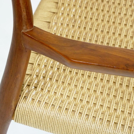 Image 1 of Vintage Mod. 57 teak and papercord armchair by Niels Otto Moller for J.L. Moller Mobelfabrik, Denmark 1960