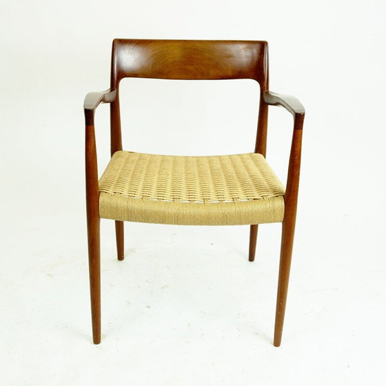 Image 1 of Vintage Mod. 57 teak and papercord armchair by Niels Otto Moller for J.L. Moller Mobelfabrik, Denmark 1960