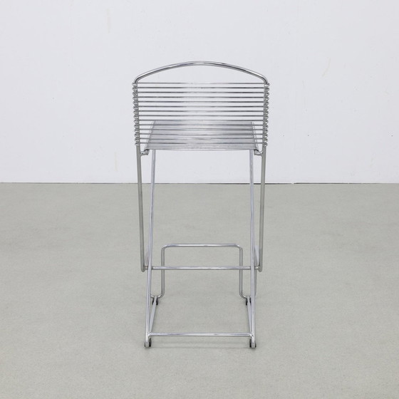 Image 1 of 2X Postmodern Bar Stool In Chromed Metal, 1980s