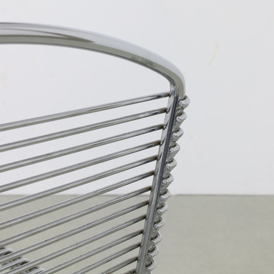 Image 1 of 2X Postmodern Bar Stool In Chromed Metal, 1980s