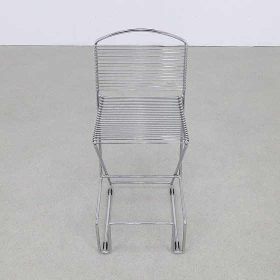 Image 1 of 2X Postmodern Bar Stool In Chromed Metal, 1980s