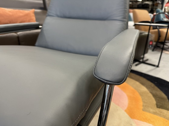 Image 1 of New Gelderland 400 Armchair gray leather swivel chair