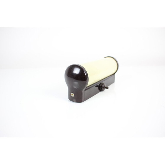 Image 1 of Vintage Art Deco wall lamp in bakelite and glass, Czechoslovakia 1930s