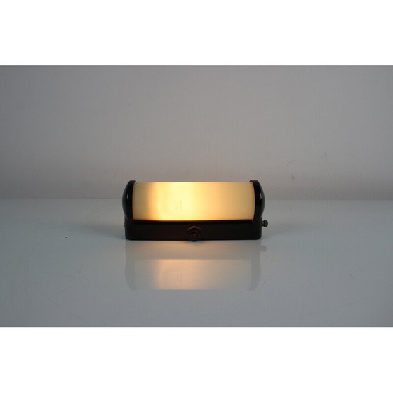Image 1 of Vintage Art Deco wall lamp in bakelite and glass, Czechoslovakia 1930s