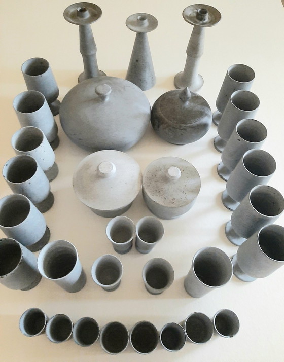 Image 1 of 37pcs.of handmade soapstone/teatite tableware made in Brazil